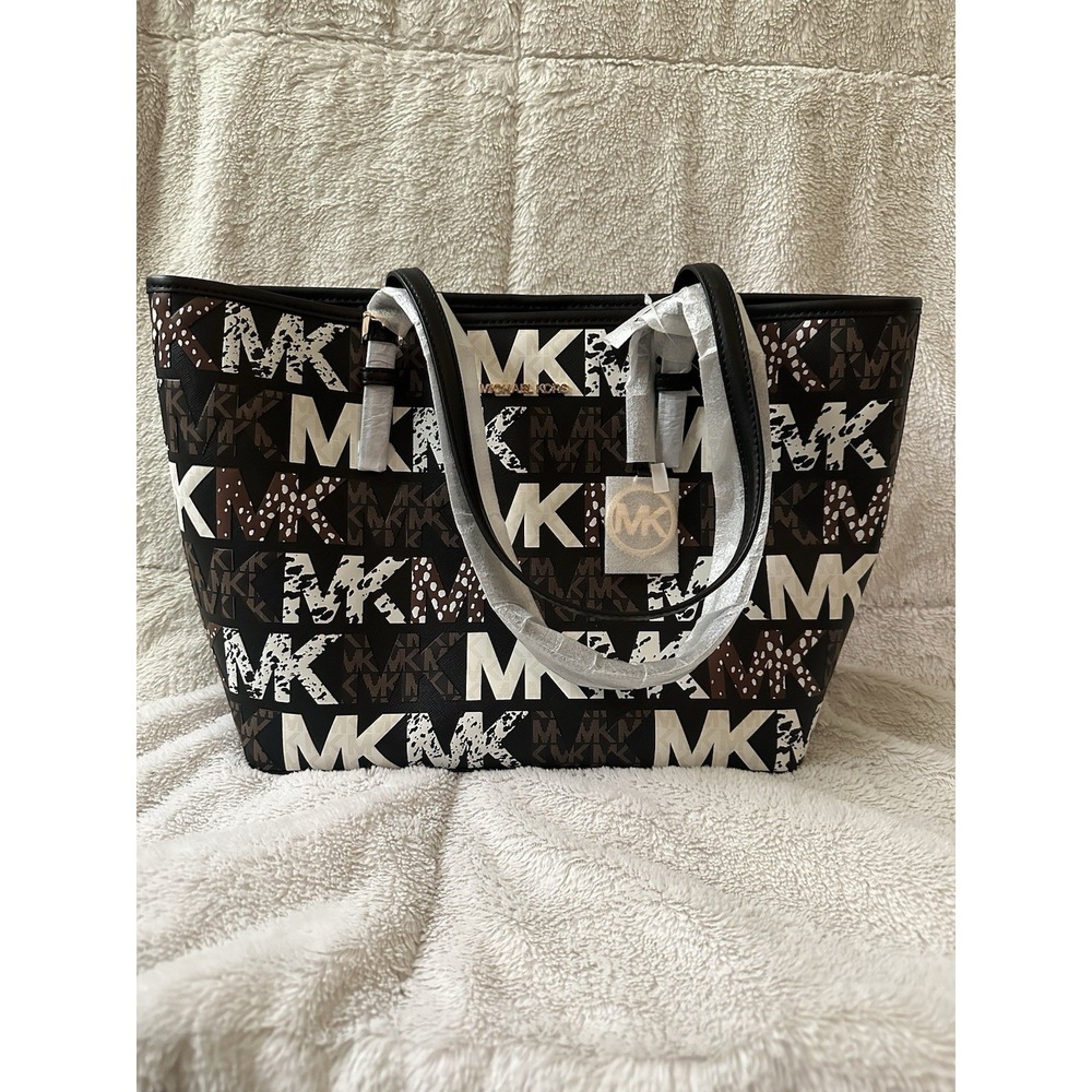 MICHAEL KORS MK MD‎ SIGNATURE HANDBAG/ Double Zip NWT Authentic ANIMAL PRINT